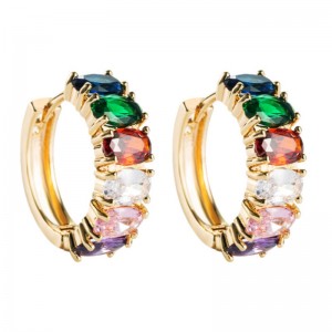 Grænseoverskridende mode tilbehør vilde zircon inlaid øreringe damer forgyldt europæisk og amerikansk enkel øreringe fabrik engros